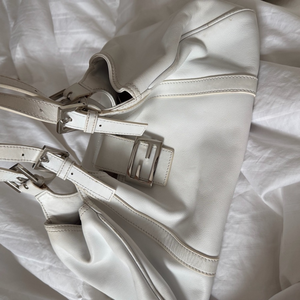 Vintage Fendi All Leather White Bag